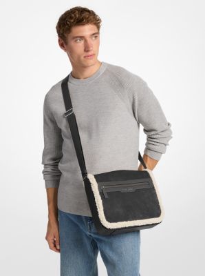 Cooper Suede and Sherpa Messenger Bag