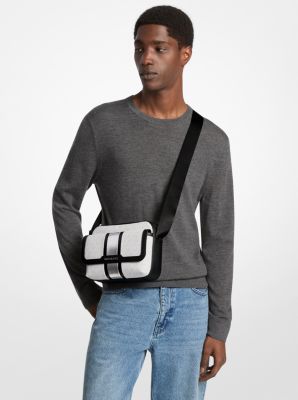 Cooper Medium Signature Logo Stripe Camera Crossbody Bag
