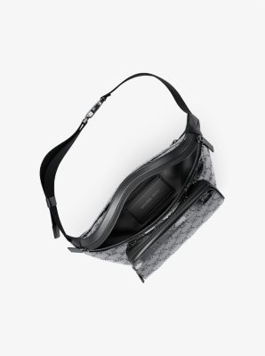 Cooper Medium Metallic Logo Debossed Utility Sling Pack