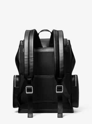Michael Kors Cooper Pebbled Leather Utility Pocket Backpack Black  37U1LCOB9E NEW