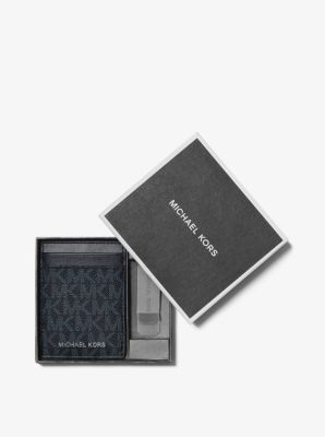 Oversized Slim Runway Black-Tone Watch and Card Case Gift Set | Michael Kors