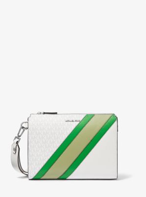 Cooper Logo and Striped Wristlet | Michael Kors Canada