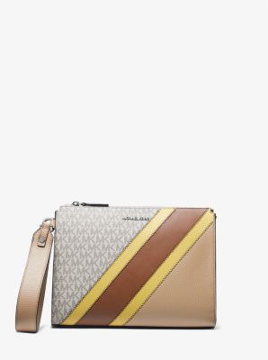 Cooper Logo and Striped Wristlet Michael Kors Canada