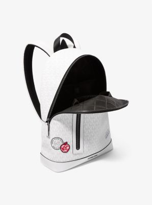 Cooper Slim Embellished Signature Logo Commuter Backpack in BRIGHT WHT | Michael Kors