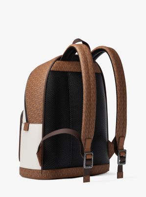 Cooper Medium Pebbled Leather and Signature Logo Commuter Backpack in LT CRM/LUGG | Michael Kors