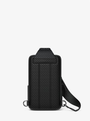 Riñonera bandolera Cooper mediana de piel granulada con logotipo exclusivo con monedero in NEGRO | Michael Kors