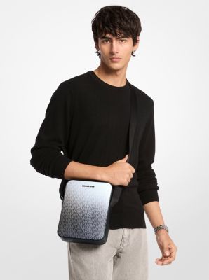 Cooper Small Ombr&eacute; Signature Logo Reporter Bag in BLACK COMBO | Michael Kors