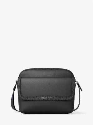 Cooper Medium Pebbled Leather and Signature Logo Camera Crossbody Bag