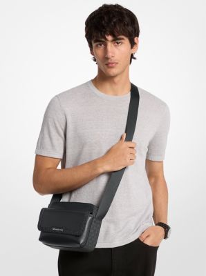 Cooper Medium Pebbled Leather and Signature Logo Camera Crossbody Bag