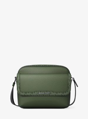 Cooper Medium Pebbled Leather and Signature Logo Camera Crossbody Bag