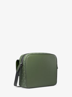 Cooper Medium Pebbled Leather and Signature Logo Camera Crossbody Bag