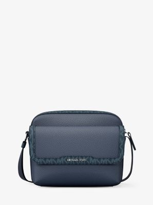 Sac &agrave; bandouli&egrave;re pour appareil photo Cooper de taille moyenne en cuir grain&eacute; et &agrave; logo Signature