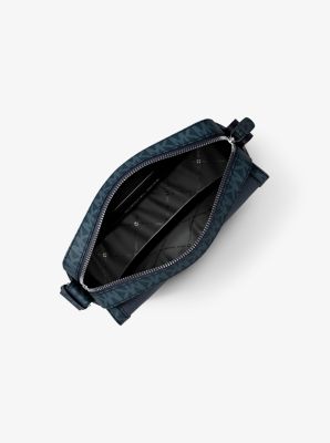 Sac &agrave; bandouli&egrave;re pour appareil photo Cooper de taille moyenne en cuir grain&eacute; et &agrave; logo Signature