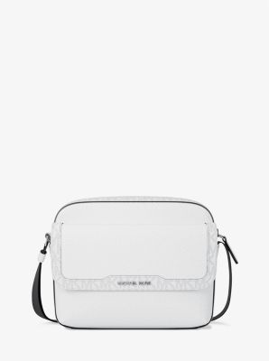 Cooper Medium Pebbled Leather and Signature Logo Camera Crossbody Bag