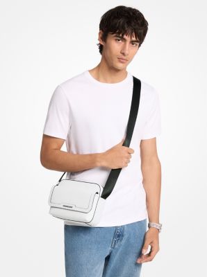 Cooper Medium Pebbled Leather and Signature Logo Camera Crossbody Bag