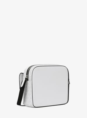 Cooper Medium Pebbled Leather and Signature Logo Camera Crossbody Bag