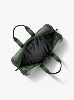 Cooper Pebbled Leather and Signature Logo Duffel Bag in MOSS | Michael Kors