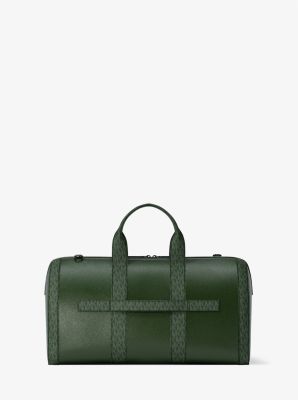 Cooper Pebbled Leather and Signature Logo Duffel Bag in MOSS | Michael Kors