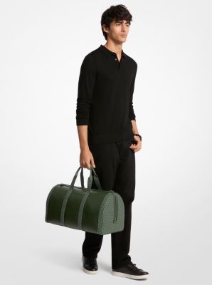 Cooper Pebbled Leather and Signature Logo Duffel Bag in MOSS | Michael Kors