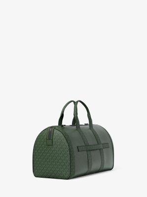Cooper Pebbled Leather and Signature Logo Duffel Bag in MOSS | Michael Kors
