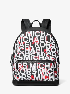 Michael Kors Cooper Black Signature PVC Graphic Logo Backpack Bookbag Bag