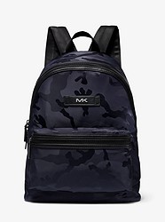 Camouflage Nylon Jacquard Backpack - INDIGO - 37S0LKNB2U