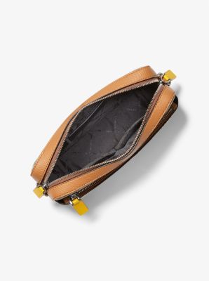 Cooper Embossed Leather and Logo Stripe Crossbody Bag