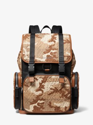 Cooper Printed Denim and Leather Backpack | Michael Kors