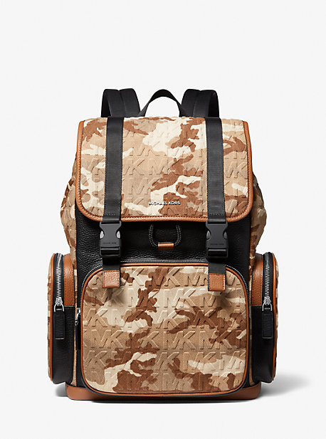 마이클 마이클 코어스 백팩 Michael Michael Kors Cooper Printed Denim and Leather Backpack,CHINO