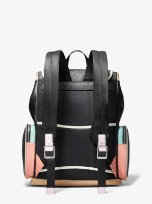 Cooper Logo Stripe and Faux Leather Backpack