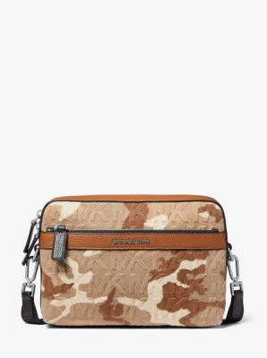 Cooper Printed Denim and Leather Crossbody Bag in CHINO | Michael Kors
