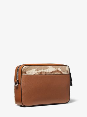 Cooper Printed Denim and Leather Crossbody Bag in CHINO | Michael Kors