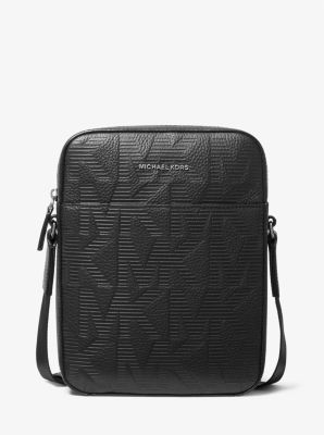 Cooper Logo Embossed Leather Flight Bag | Michael Kors