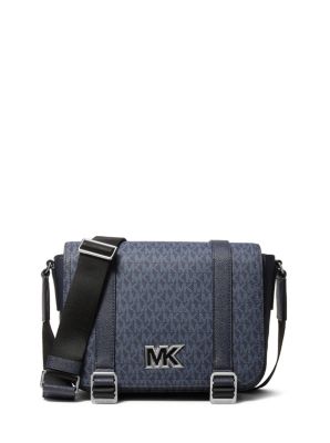 Michael Kors Cooper Medium Logo Messenger Bag In Blue | ModeSens