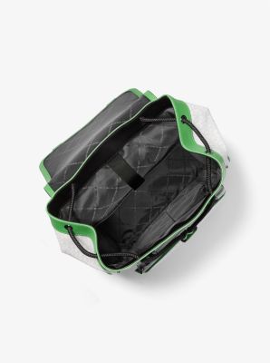  Michael Kors Cooper Utility Rucksack Flap Pocket Large Backpack  (White Green)