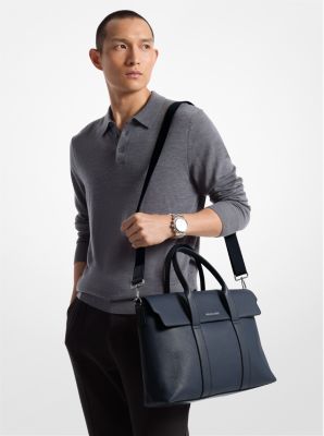 Malet&iacute;n Cooper de piel granulada in AZUL MARINO | Michael Kors