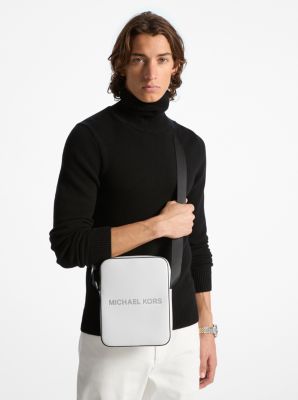 Cooper Logo Embossed Pebbled Leather Flight Bag | Michael