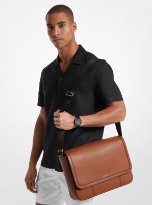 Michael kors leather messenger bag discount