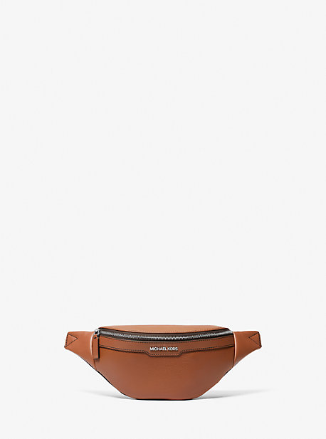 Shop Michael Kors Cooper Small Leather Belt Bag In Brown