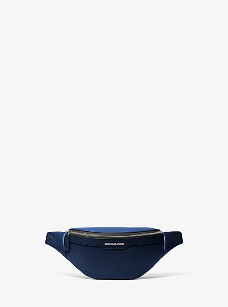 Shop Michael Kors Cooper Small Leather Belt Bag In Blue
