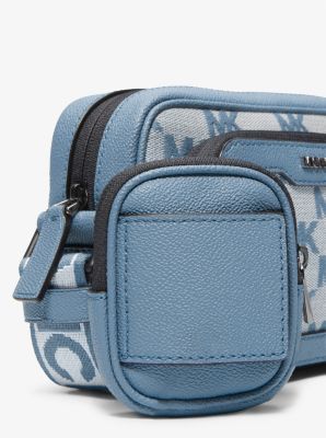 Cooper Logo Jacquard Camera Bag in DENIM | Michael Kors