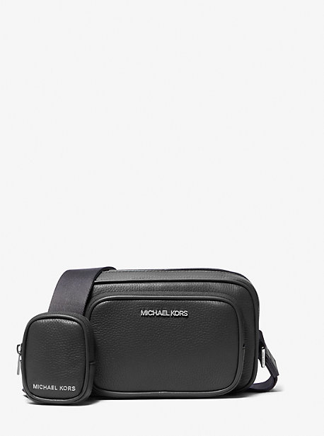 Michael Kors Cooper Pebbled Leather Camera Bag In Black