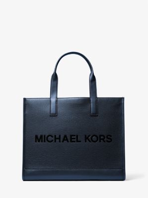 Cooper Logo Embossed Pebbled Leather Tote Bag