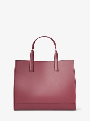 Cooper Logo Embossed Pebbled Leather Tote Bag