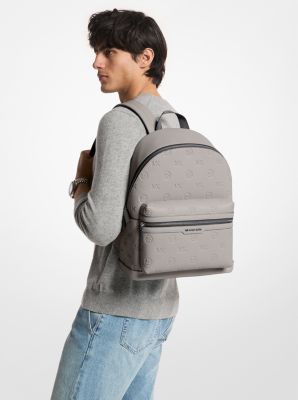 Cooper Medium Logo Debossed Dome Backpack in PEARL GREY | Michael Kors