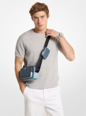 Cooper Small Signature Logo Camera Crossbody Bag With Pouch in ADMIRL MULTI | Michael Kors
