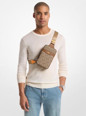 Cooper Small Signature Logo Sling Pack in CML/RORG MUL | Michael Kors