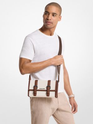 Cooper Pebbled Leather and Signature Logo Trunk Crossbody Bag in LT CRM/LUGG | Michael Kors