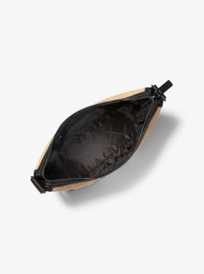 Cooper Medium Crocheted Crescent Crossbody Bag in NATURAL | Michael Kors