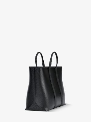 Sac fourre-tout Cooper de taille moyenne en cuir grain&eacute; &agrave; logo Signature in NOIR | Michael Kors